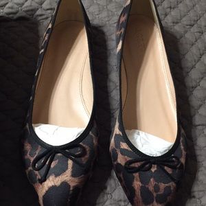 J Crew Gemma Leopard Ballet Flats, BNIB, size 10.